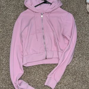 cropped pink zip up from h&m